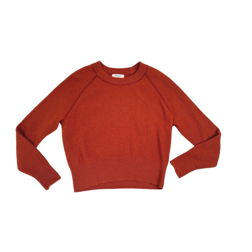 Madewell 100% Cashmere Knit Sweater Rust Orange Womens size Small